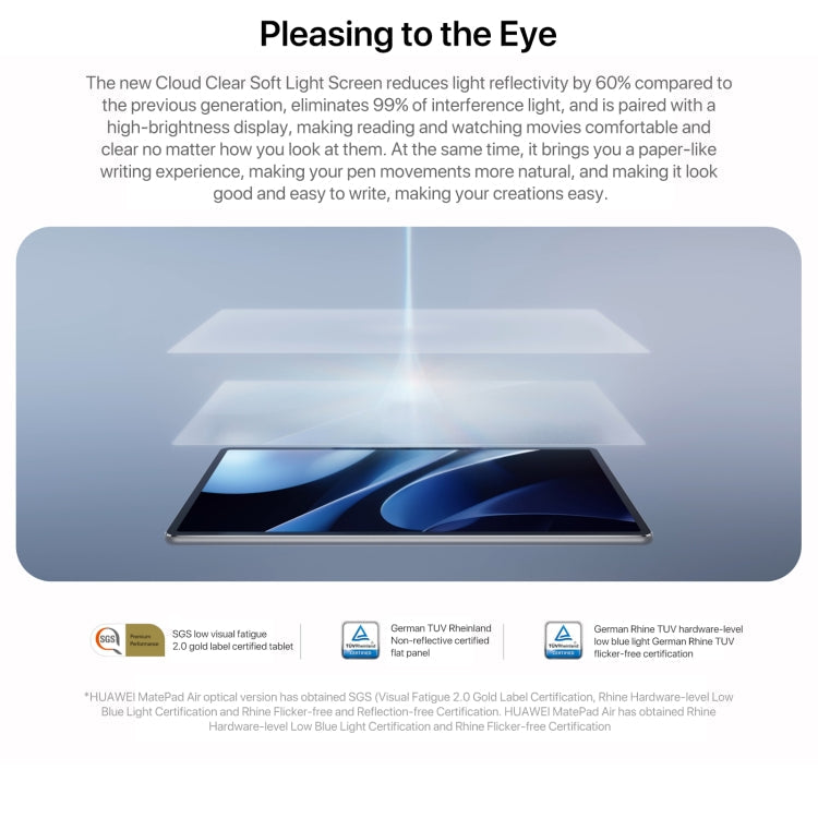 HUAWEI MatePad Air 12 inch WiFi Tablet PC, 12GB+256GB, HarmonyOS 4.2 Hisilicon Kirin 9000W, Not Support Google Play(Grey)