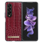 For Samsung Galaxy Z Fold3 5G VIETAO Crocodile Texture PU Leather Phone Case(Red)