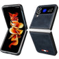 For Samsung Galaxy Z Flip4 VIETAO Plain Leather PU Phone Case(Blue)