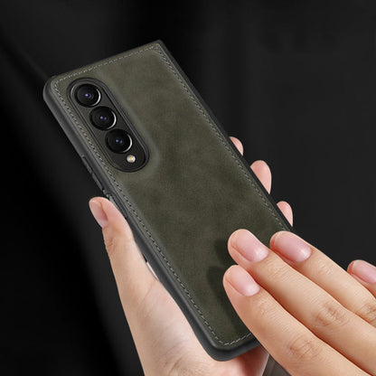 For Samsung Galaxy Z Fold4 VIETAO Plain Leather PU Phone Case(Black)