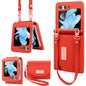 For Samsung Galaxy Z Flip5 VIETAO Portable Wallet Foldable PU Phone Case(Orange)