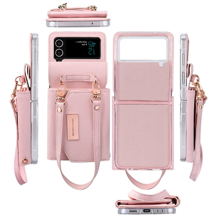 For Samsung Galaxy Z Flip4 VIETAO Portable Wallet Foldable PU Phone Case(Black)