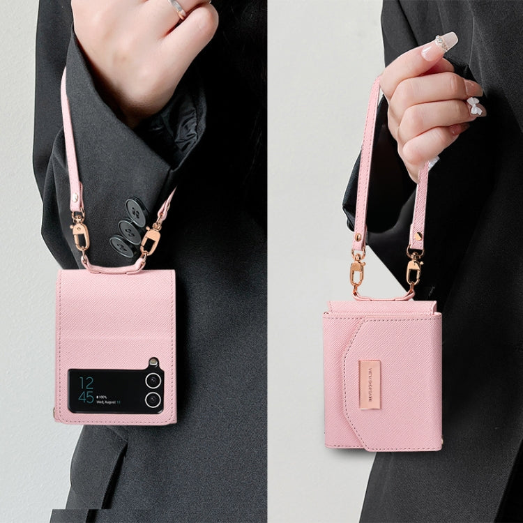 For Samsung Galaxy Z Flip4 VIETAO Portable Wallet Foldable PU Phone Case(Black)