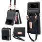 For Samsung Galaxy Z Flip3 5G VIETAO Portable Wallet Foldable PU Phone Case(Black)