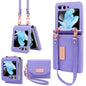 For Samsung Galaxy Z Flip6 / Flip7 FE VIETAO Portable Wallet Foldable PU Phone Case(Purple)