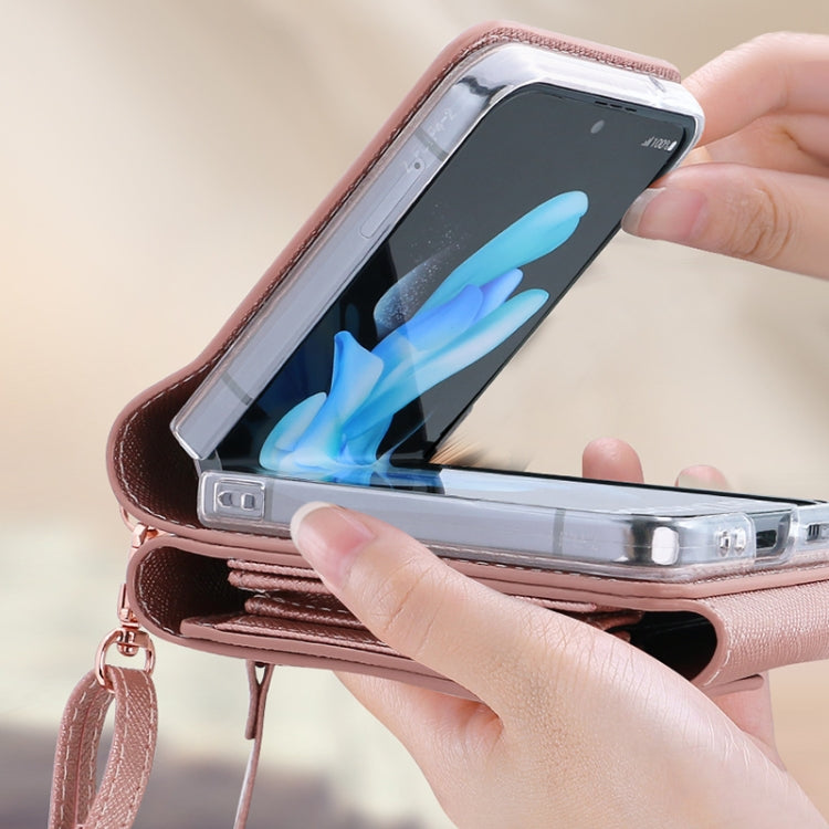 For Samsung Galaxy Z Flip6 / Flip7 FE VIETAO Portable Organ Style Wallet PU Phone Case(Pink)