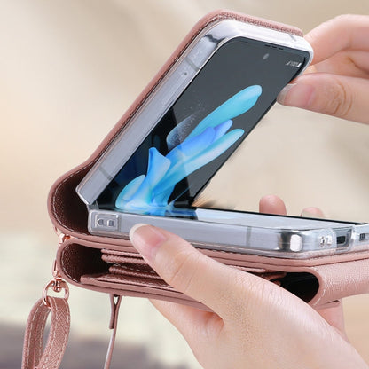 For Samsung Galaxy Z Flip5 VIETAO Portable Organ Style Wallet PU Phone Case(Red)