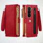 For Samsung Galaxy Z Fold5 VIETAO RFID Wallet Leather Phone Case with Wrist Strap(Red)