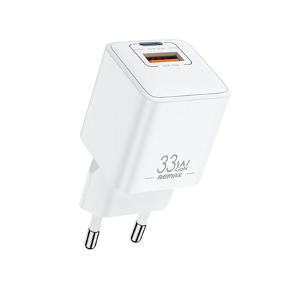 REMAX RP-U26 33W USB+USB-C / Type-C GaN Fast Charging Charger, Specification:EU Plug(White)