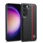 For Samsung Galaxy S25 5G LC.IMEEKE 3 in 1 Carbon Fiber Texture Shockproof Phone Case(Black)