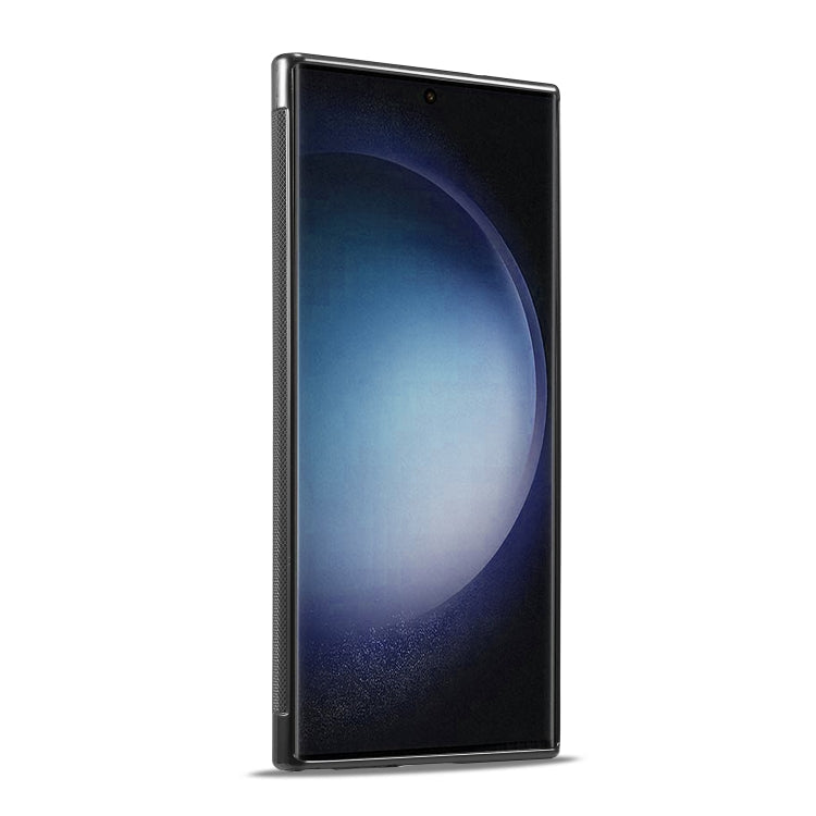 Pour Samsung Galaxy S25 Ultra 5G LC.IMEEKE Étui de téléphone antichoc texturé en fibre de carbone 3 en 1 (noir)