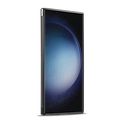 Pour Samsung Galaxy S25 Ultra 5G LC.IMEEKE Étui de téléphone antichoc texturé en fibre de carbone 3 en 1 (noir)