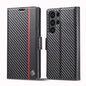 For Samsung Galaxy S25 Ultra 5G LC.IMEEKE Carbon Fiber Leather Phone Case(Vertical Black)