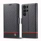 For Samsung Galaxy S25 Ultra 5G LC.IMEEKE Carbon Fiber Leather Phone Case(Horizontal Black)