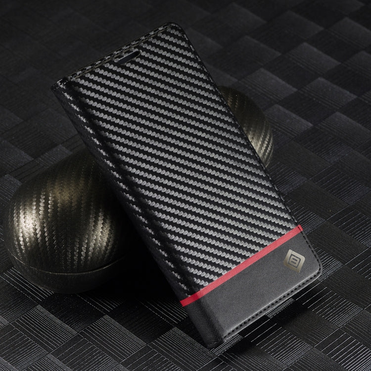 For Samsung Galaxy S25 Ultra 5G LC.IMEEKE Carbon Fiber Leather Phone Case(Horizontal Black)