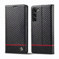For Samsung Galaxy S25+ 5G LC.IMEEKE Carbon Fiber Leather Phone Case(Horizontal Black)