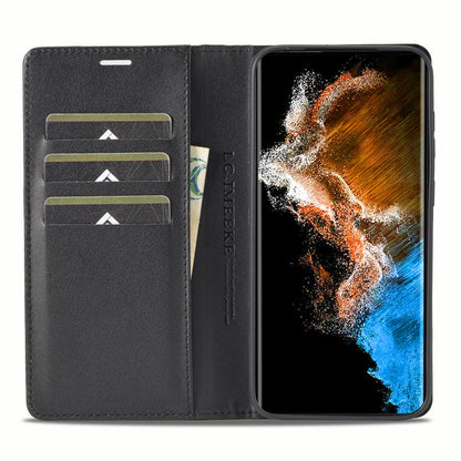 For Samsung Galaxy S25+ 5G LC.IMEEKE Carbon Fiber Leather Phone Case(Horizontal Black)