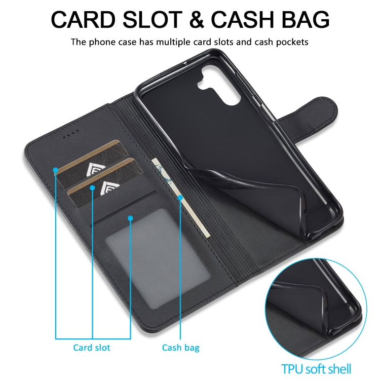 For Samsung Galaxy S24 FE 5G LC.IMEEKE Calf Texture Leather Phone Case(Black)