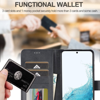 For Samsung Galaxy S24 FE 5G LC.IMEEKE Calf Texture Leather Phone Case(Black)