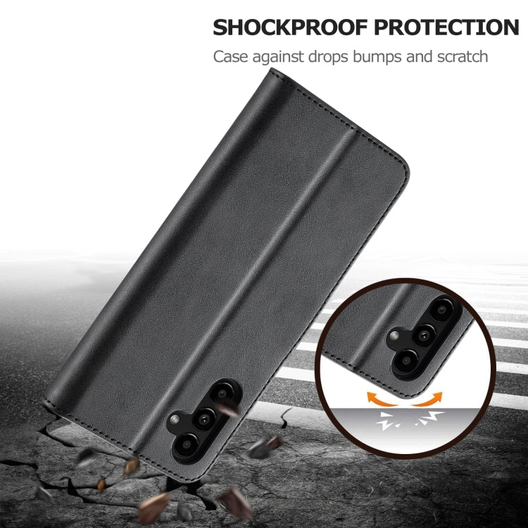 For Samsung Galaxy S24 FE 5G LC.IMEEKE Calf Texture Leather Phone Case(Black)