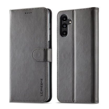 For Samsung Galaxy S24 FE 5G LC.IMEEKE Calf Texture Leather Phone Case(Grey)