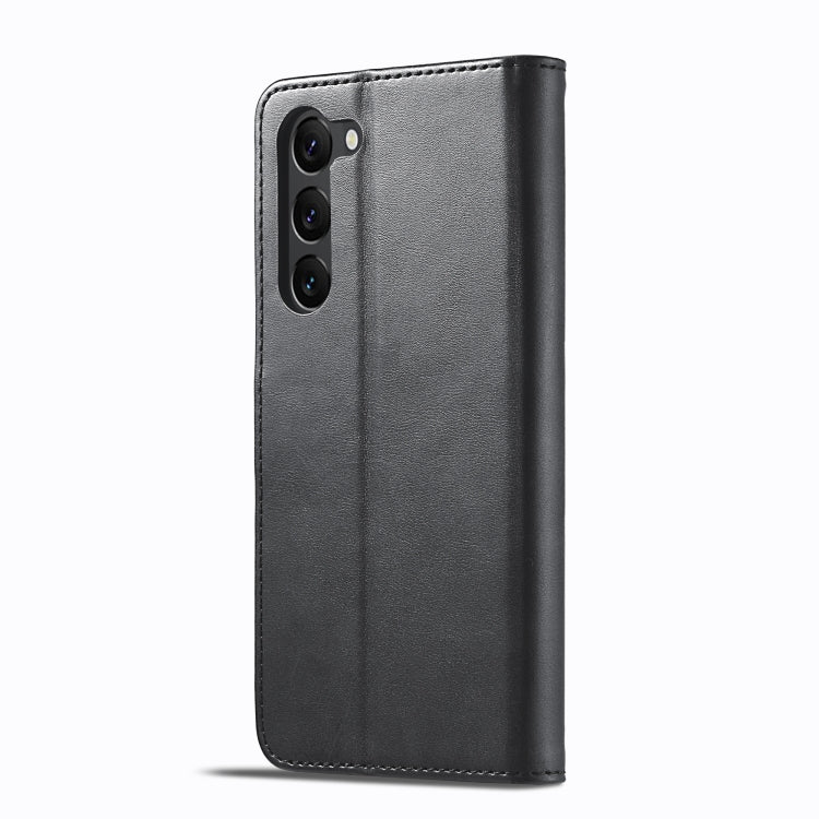 For Samsung Galaxy S25 5G LC.IMEEKE Calf Texture Leather Phone Case(Black)