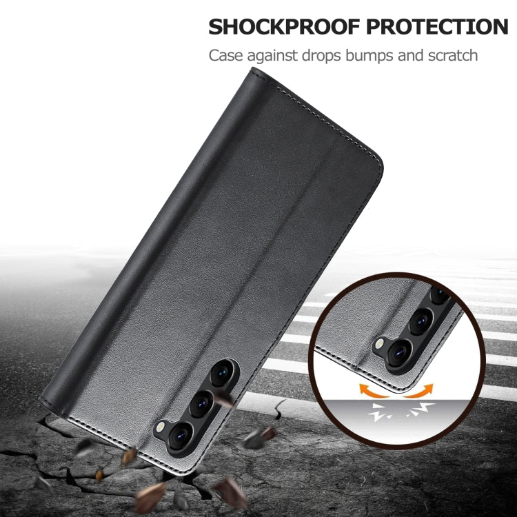 For Samsung Galaxy S25 5G LC.IMEEKE Calf Texture Leather Phone Case(Black)