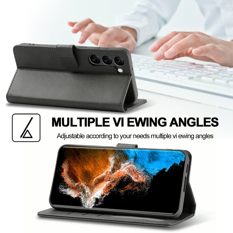 For Samsung Galaxy S25 5G LC.IMEEKE Calf Texture Leather Phone Case(Grey)