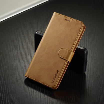 For Samsung Galaxy S25 5G LC.IMEEKE Calf Texture Leather Phone Case(Brown)