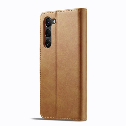 For Samsung Galaxy S25 5G LC.IMEEKE Calf Texture Leather Phone Case(Brown)