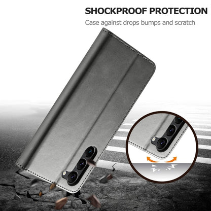 For Samsung Galaxy S25+ 5G LC.IMEEKE Calf Texture Leather Phone Case(Grey)