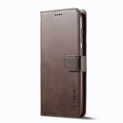 For Samsung Galaxy S25+ 5G LC.IMEEKE Calf Texture Leather Phone Case(Coffee)