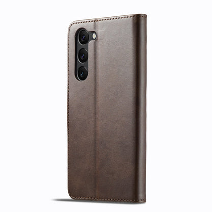 For Samsung Galaxy S25+ 5G LC.IMEEKE Calf Texture Leather Phone Case(Coffee)