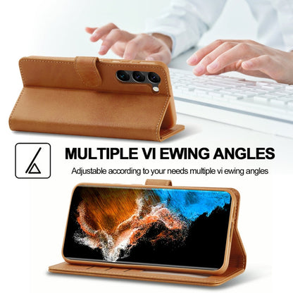 For Samsung Galaxy S25+ 5G LC.IMEEKE Calf Texture Leather Phone Case(Brown)