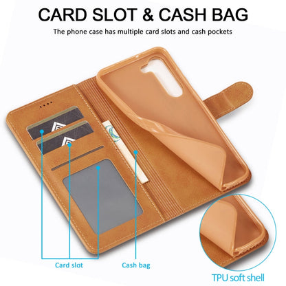 For Samsung Galaxy S25+ 5G LC.IMEEKE Calf Texture Leather Phone Case(Brown)