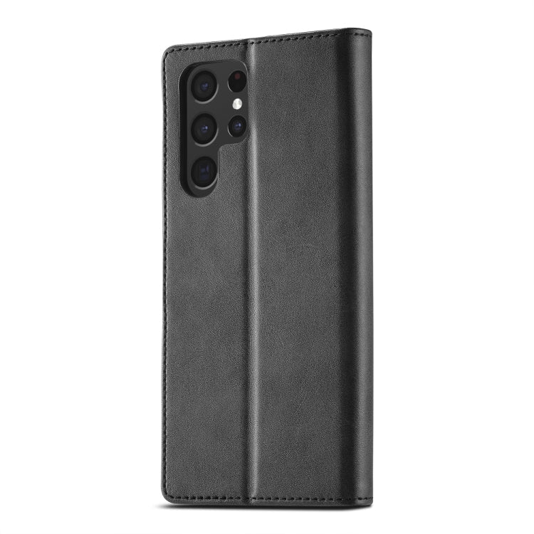 For Samsung Galaxy S25 Ultra 5G LC.IMEEKE Calf Texture Leather Phone Case(Black)