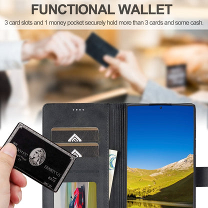 For Samsung Galaxy S25 Ultra 5G LC.IMEEKE Calf Texture Leather Phone Case(Black)