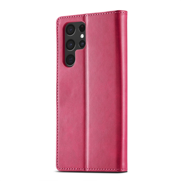 For Samsung Galaxy S25 Ultra 5G LC.IMEEKE Calf Texture Leather Phone Case(Red)
