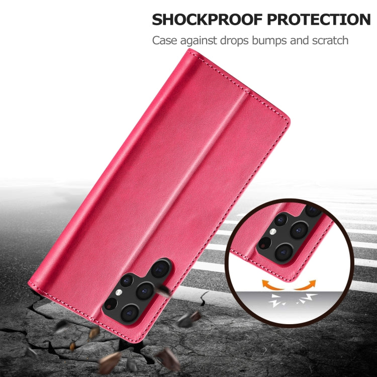 For Samsung Galaxy S25 Ultra 5G LC.IMEEKE Calf Texture Leather Phone Case(Red)