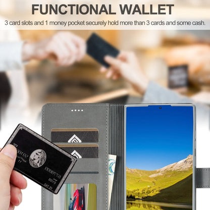 For Samsung Galaxy S25 Ultra 5G LC.IMEEKE Calf Texture Leather Phone Case(Grey)