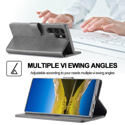 For Samsung Galaxy S25 Ultra 5G LC.IMEEKE Calf Texture Leather Phone Case(Grey)