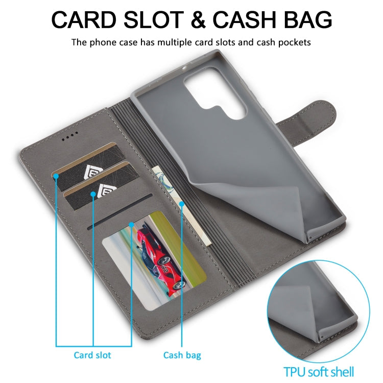 For Samsung Galaxy S25 Ultra 5G LC.IMEEKE Calf Texture Leather Phone Case(Grey)