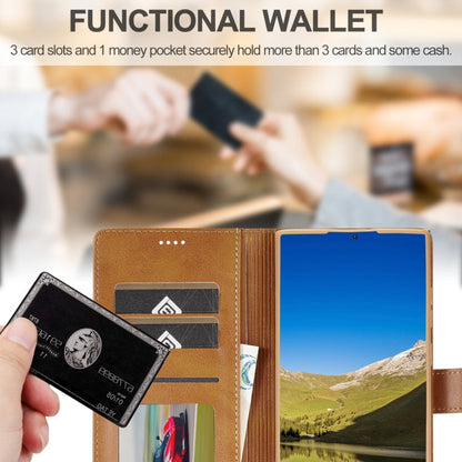 For Samsung Galaxy S25 Ultra 5G LC.IMEEKE Calf Texture Leather Phone Case(Brown)