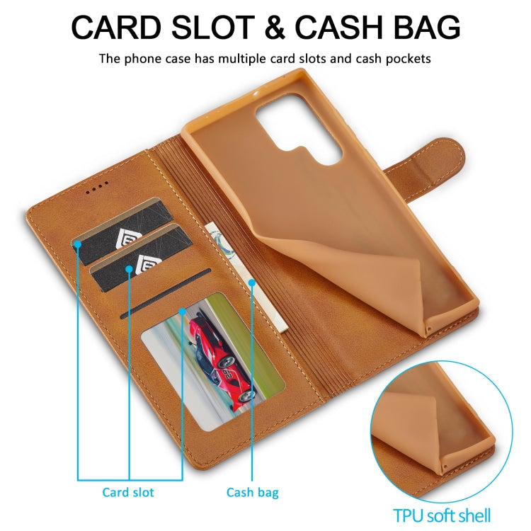 For Samsung Galaxy S25 Ultra 5G LC.IMEEKE Calf Texture Leather Phone Case(Brown)