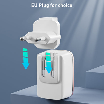 LDNIO A1204Q QC3.0 18W USB Fast Charger with 1m USB to Micro USB Cable, Plug Type:UK Plug(White Gold)
