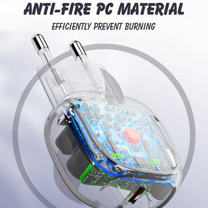 LDNIO A1206C PD27W USB-C / Type-C Fast Charger with 1m 8 Pin Cable, Plug Type:EU Plug(White)