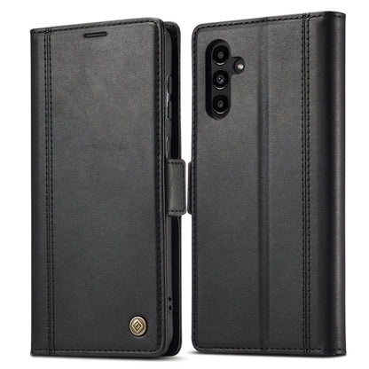 Pour Samsung Galaxy S24 FE 5G LC.IMEEKE Étui de téléphone en cuir avec fentes pour cartes et agréable au toucher (noir)