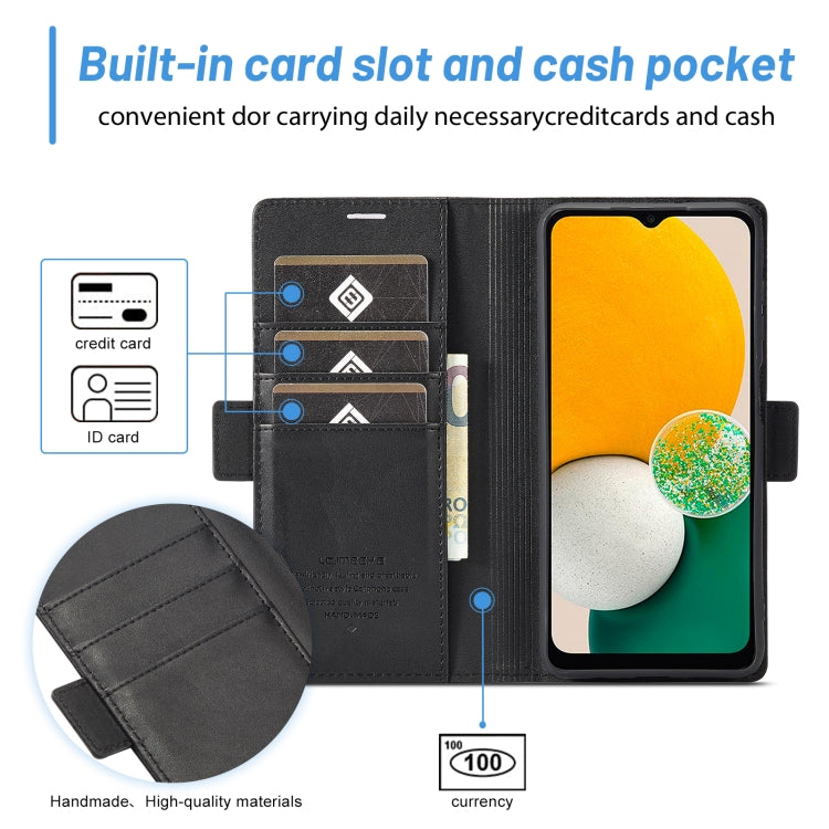 Pour Samsung Galaxy S24 FE 5G LC.IMEEKE Étui de téléphone en cuir avec fentes pour cartes et agréable au toucher (noir)