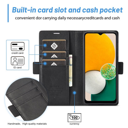 Pour Samsung Galaxy S24 FE 5G LC.IMEEKE Étui de téléphone en cuir avec fentes pour cartes et agréable au toucher (noir)