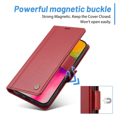 For iPhone 16 Plus LC.IMEEKE Skin-friendly Card Slots Leather Phone Case(Red)